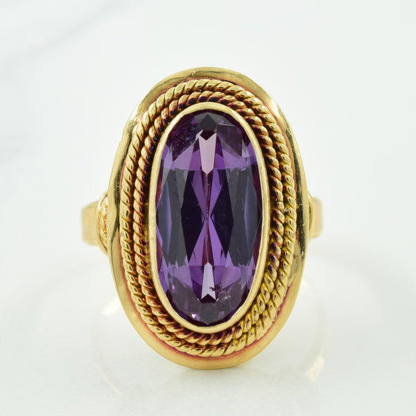 Colour Change Synthetic Sapphire Cocktail Ring | 6.00ct | SZ 7 |