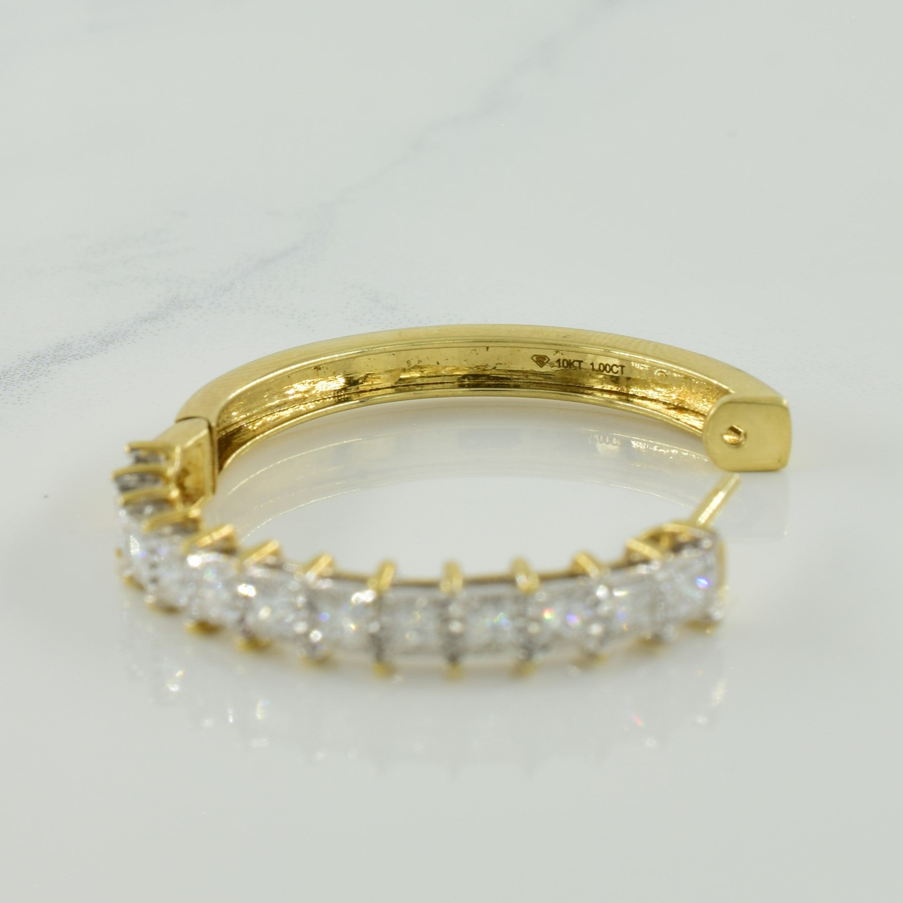 Boucles d'oreilles créoles en diamant | 1,00 ct | 