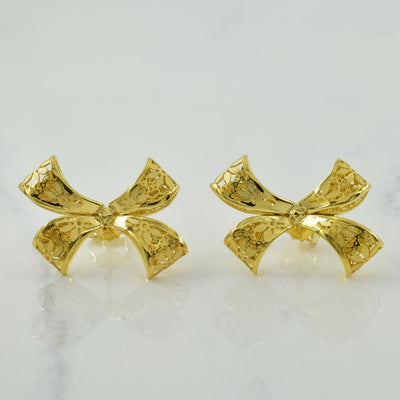 14k Yellow Gold Stud Earrings |