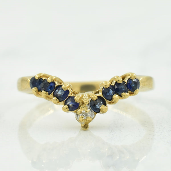 Blue Sapphire & Diamond Chevron Ring | 0.25ctw, 0.005ct | SZ 5 |