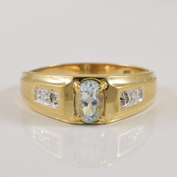 Aquamarine & Diamond Ring | 0.35ct, 0.01ctw | SZ 8.5 |