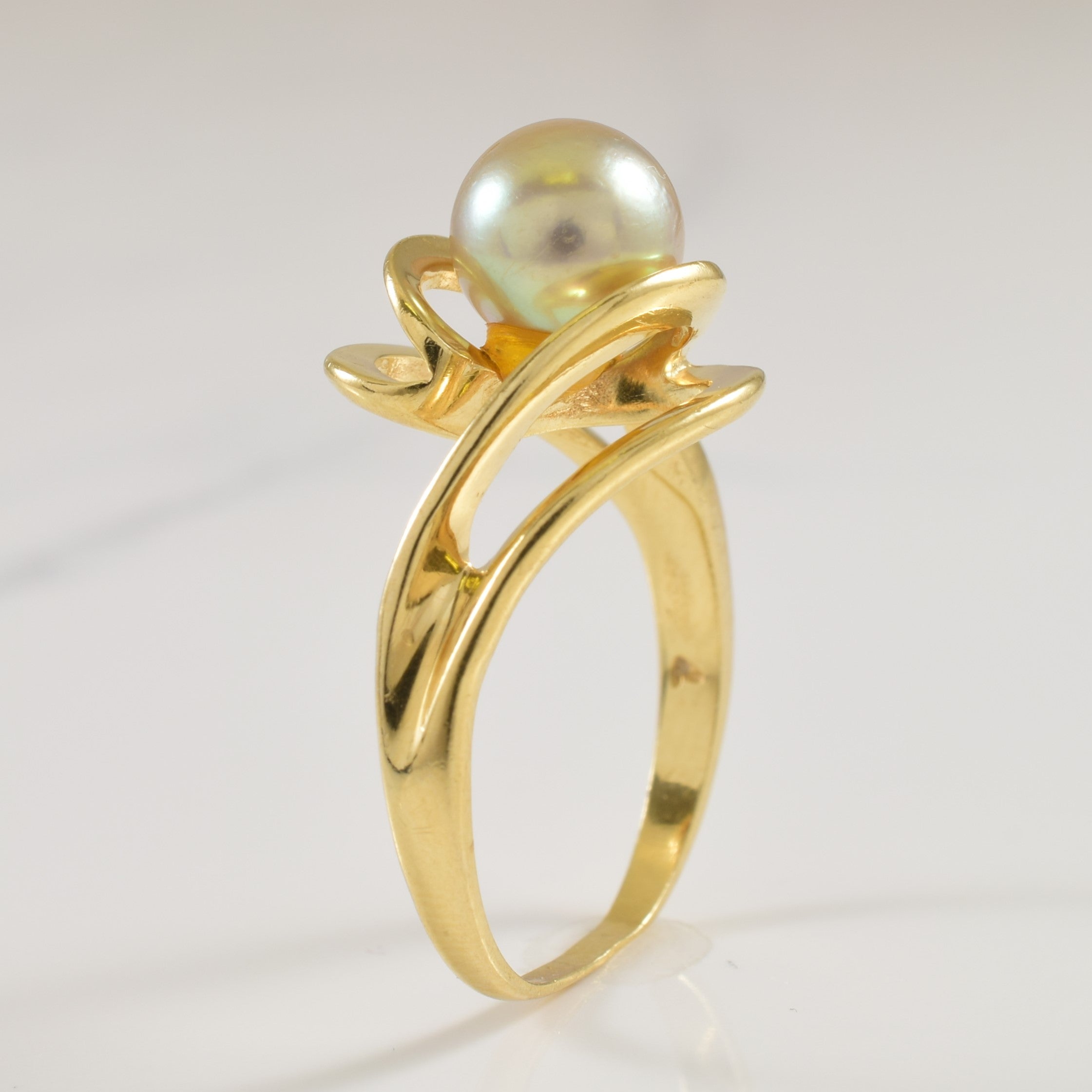 Golden Pearl Bypass Ring | 2.50ct | SZ 6.5 |