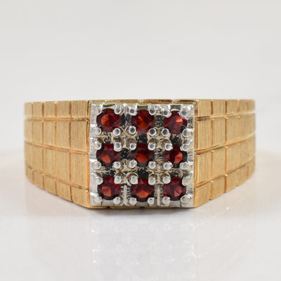 Pave Set Garnet Ring | 0.30ctw | SZ 10.25 |