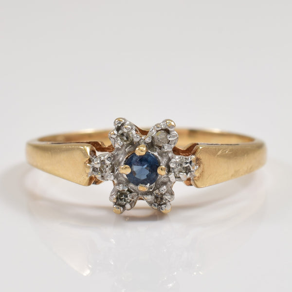 Blue Sapphire & Diamond Ring | 0.10ct, 0.03ctw | SZ 6.75 |