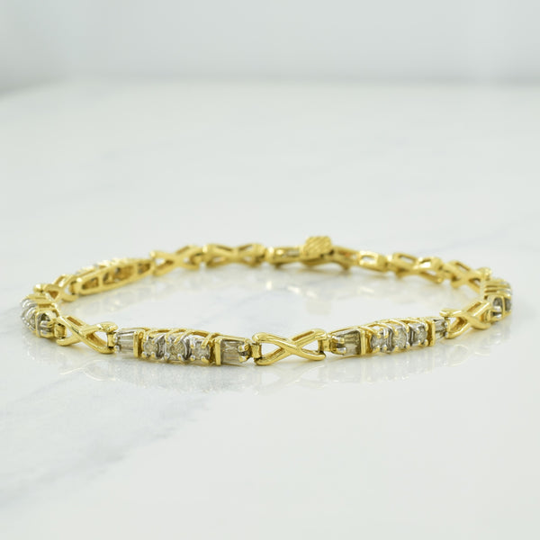 14k Yellow Gold Diamond Bracelet | 0.75ctw | 7.25