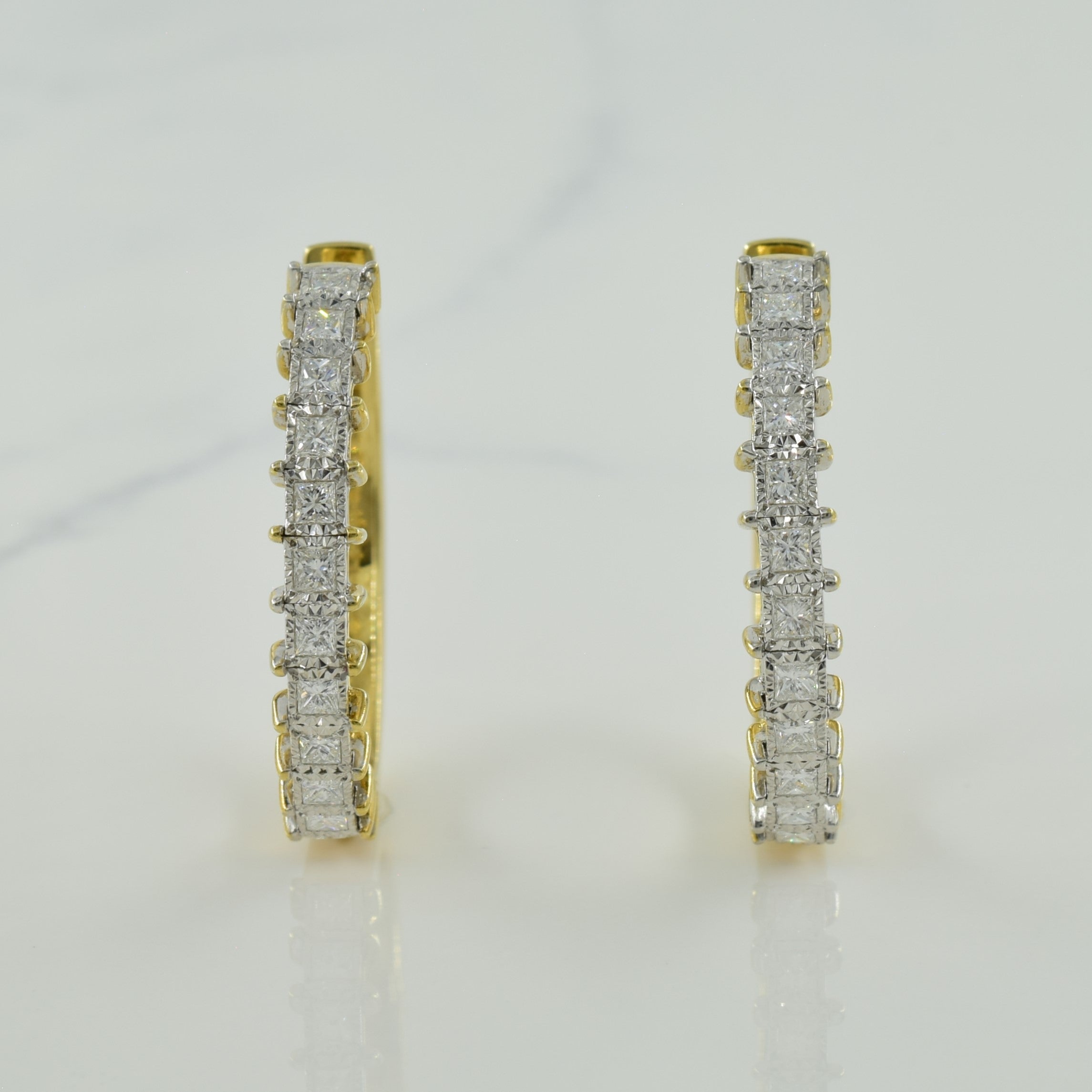 Boucles d'oreilles créoles en diamant | 1,00 ct | 