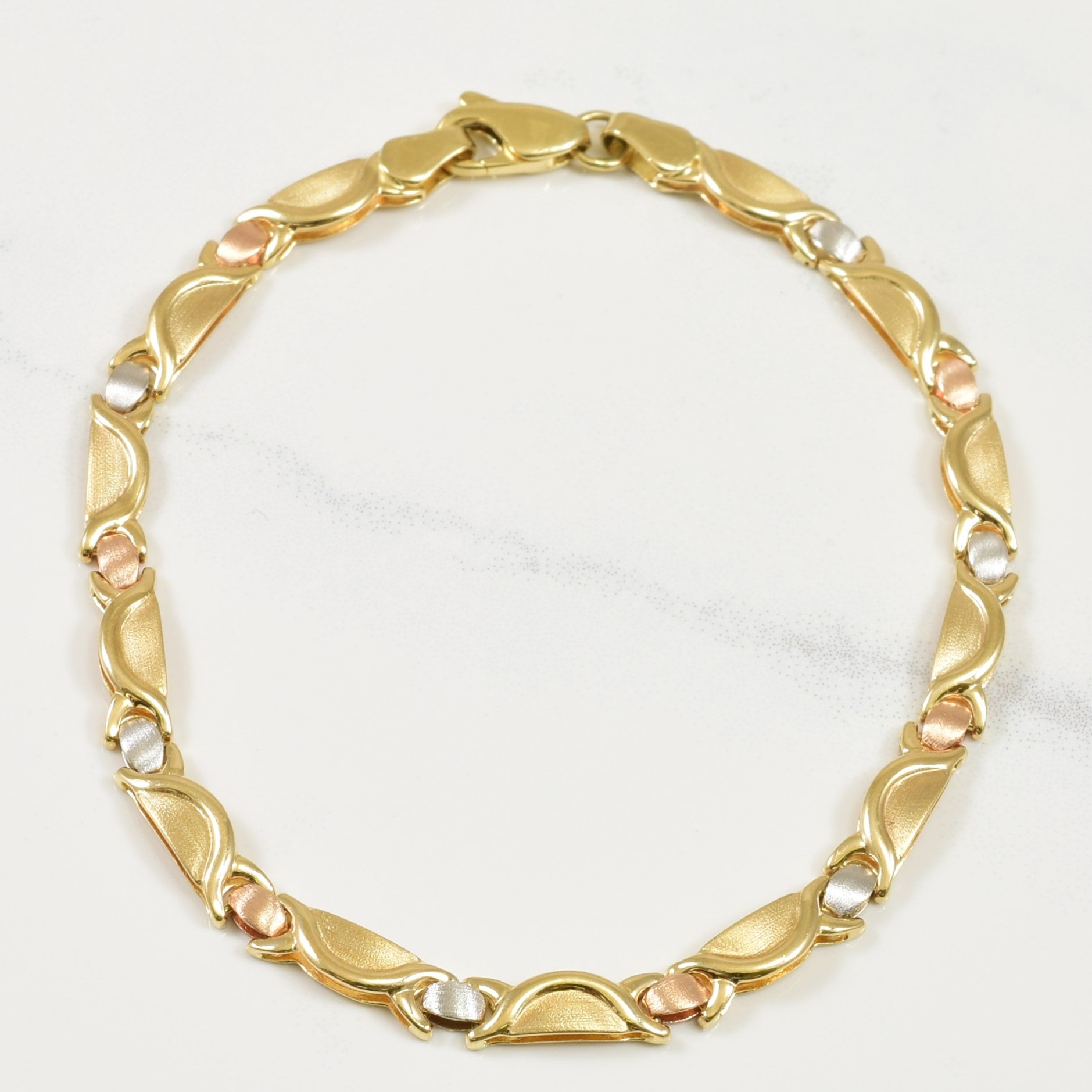 14k Tri Tone Bracelet | 7.25