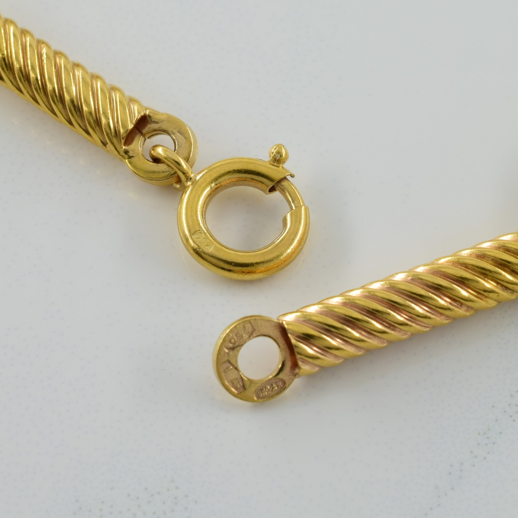 18k Yellow Gold Cable & Bar Link Bracelet | 7.75" |