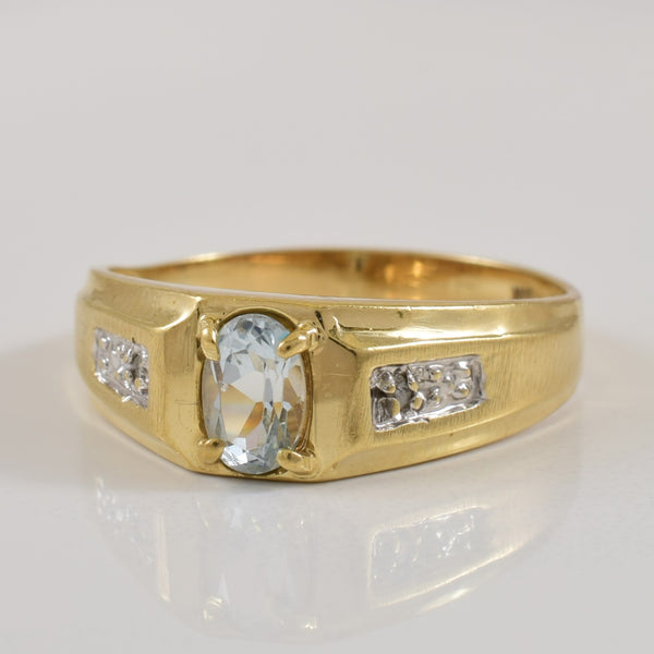 Aquamarine & Diamond Ring | 0.35ct, 0.01ctw | SZ 8.5 |