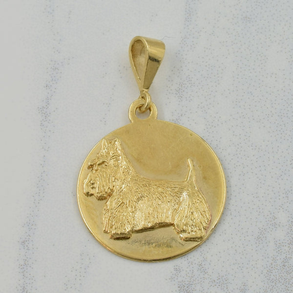 10k Yellow Gold Scottish Terrier Pendant |