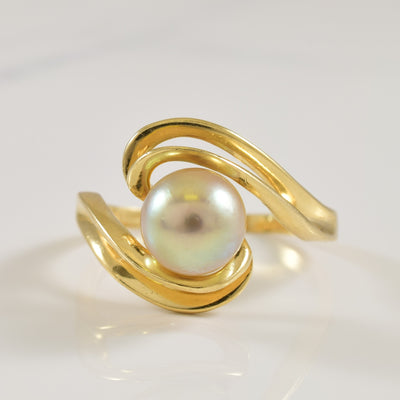 Golden Pearl Bypass Ring | 2.50ct | SZ 6.5 |