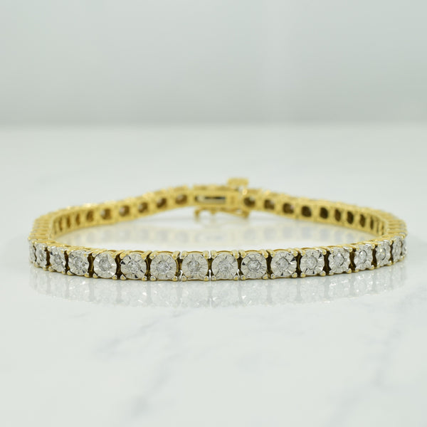 Diamond Tennis 10K Two-Tone Gold Bracelet | 1.00ctw | 7.25