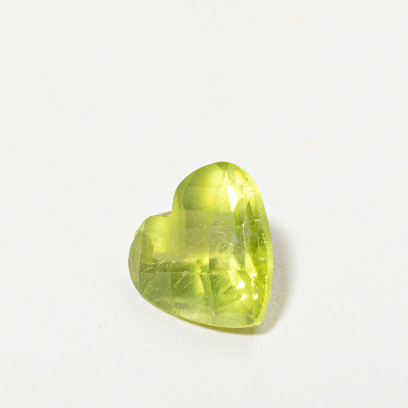 Loose Stones with Checkerboard Heart Cut Peridot