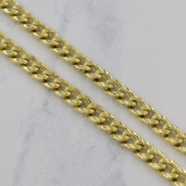 10k Yellow Gold Cuban Link Chain | 24.5