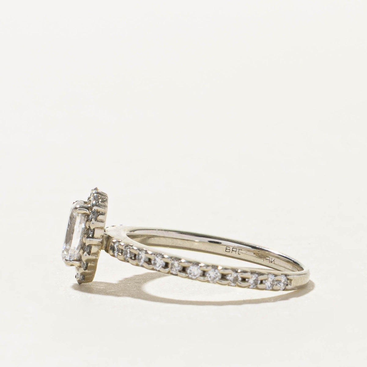 19k Oval Cut Diamond Halo Engagement Ring | 0.73ctw | SZ 4.5