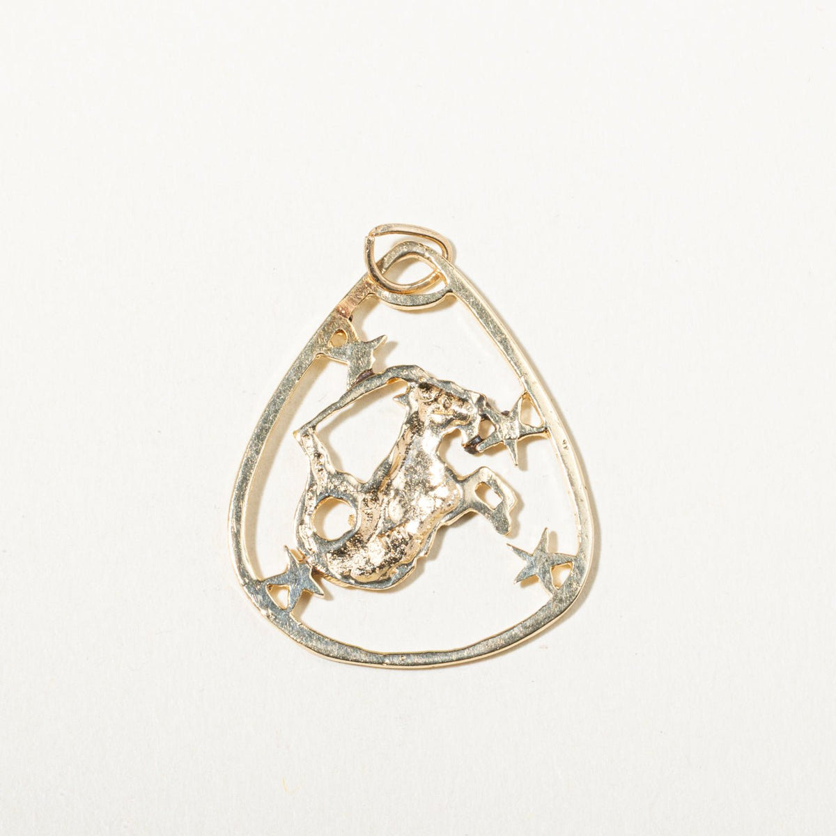 12k Yellow Gold Openwork Capricorn Zodiac Pendant