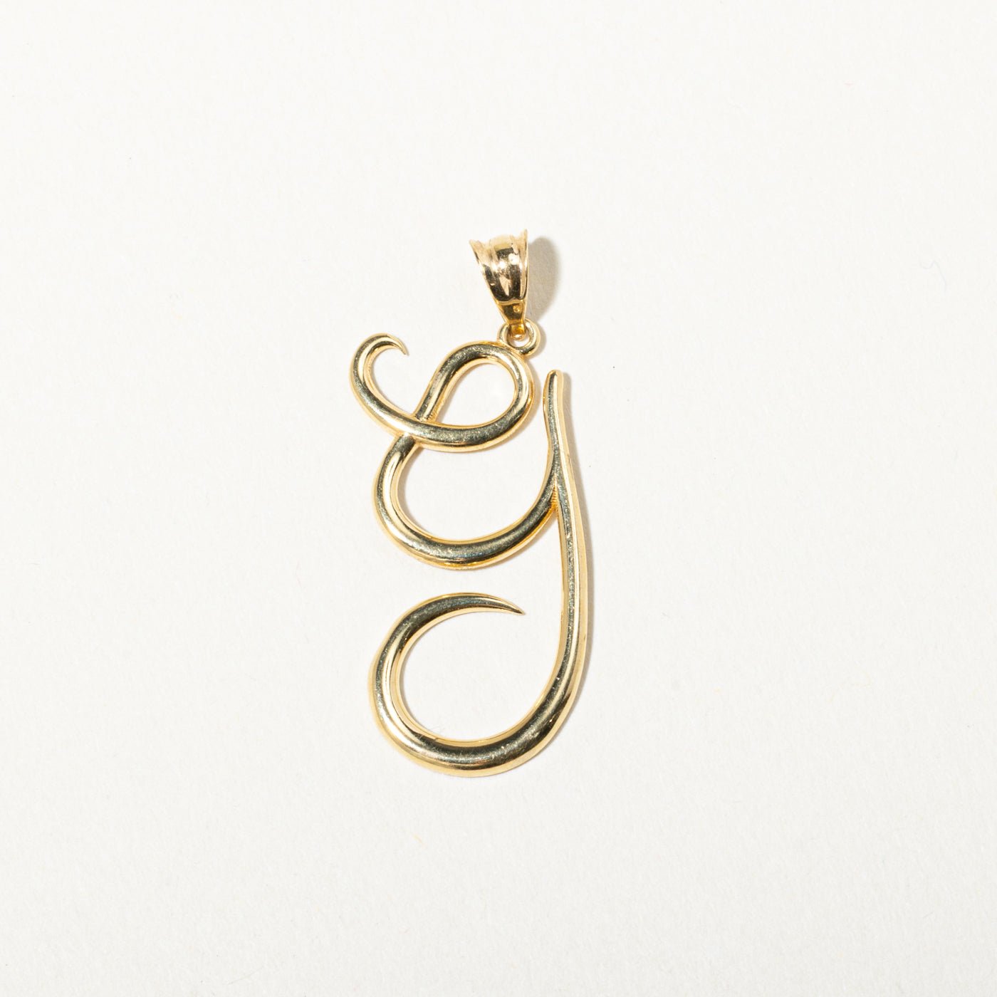 18k Yellow Gold "G" Initialized Pendant