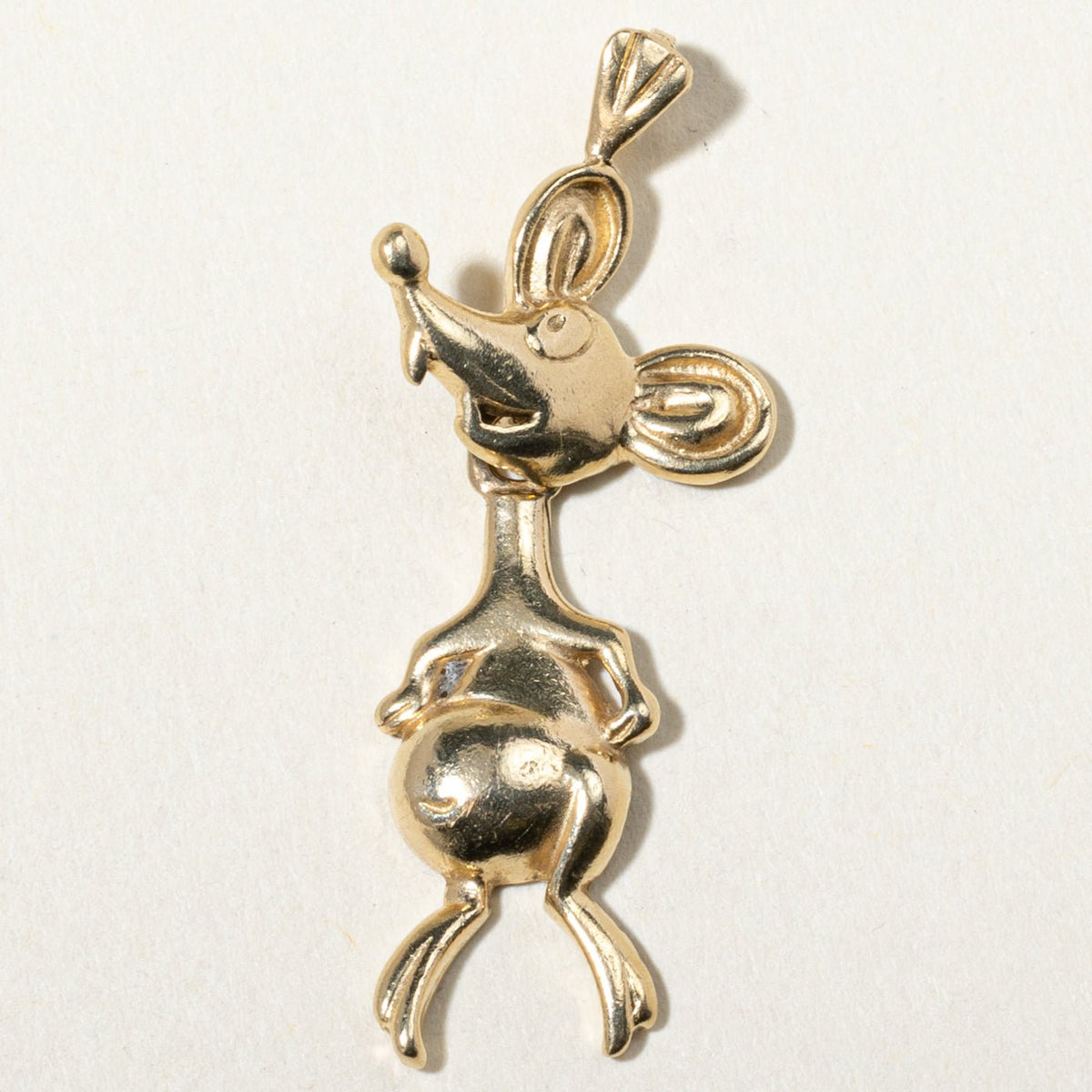 14k Yellow Gold Cartoon Mouse Charm