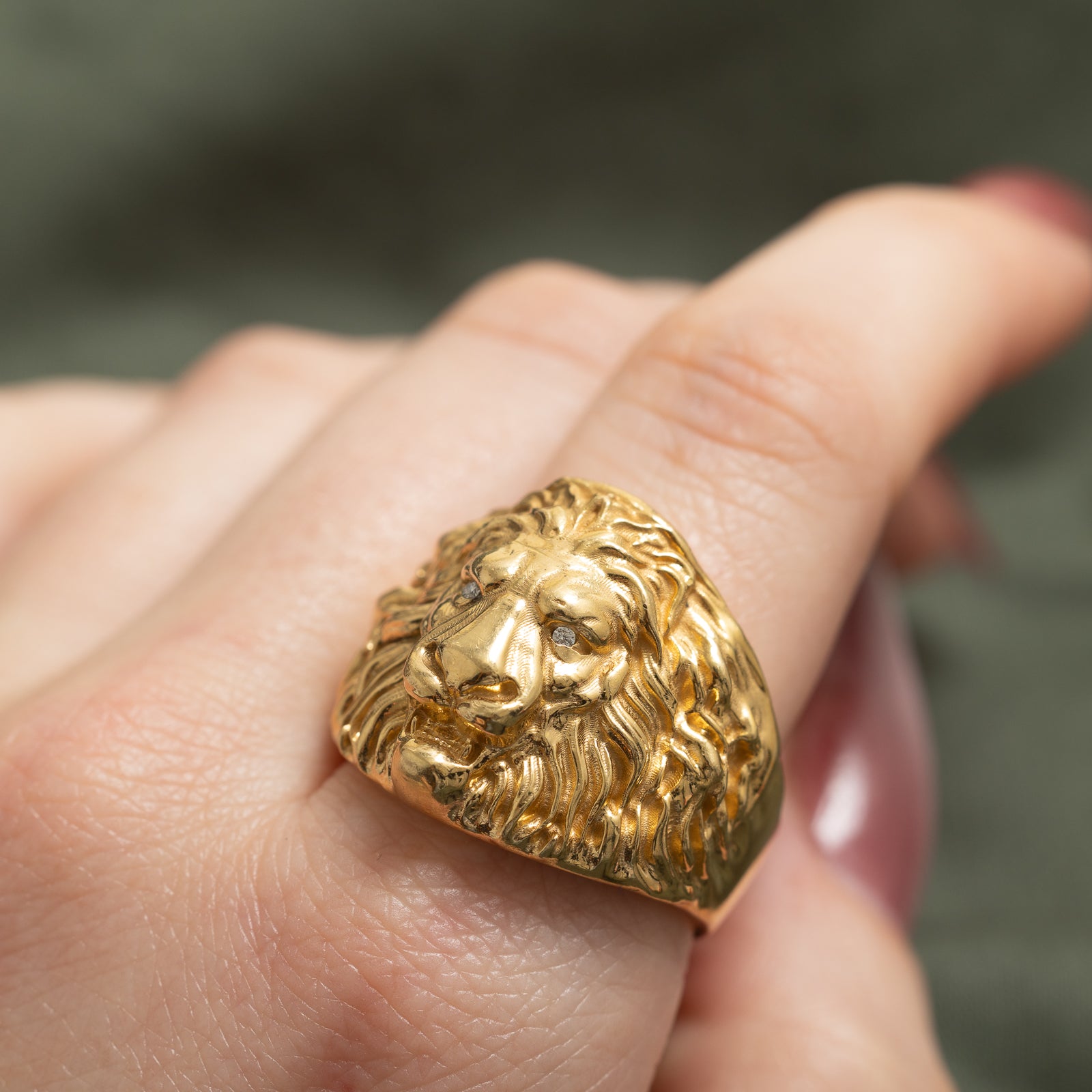 Diamond Lion Head Ring | 0.01ctw | SZ 11