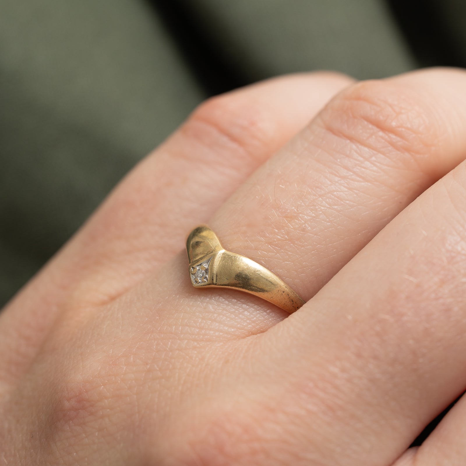 Diamond Chevron Ring | 0.005ct | SZ 6.5