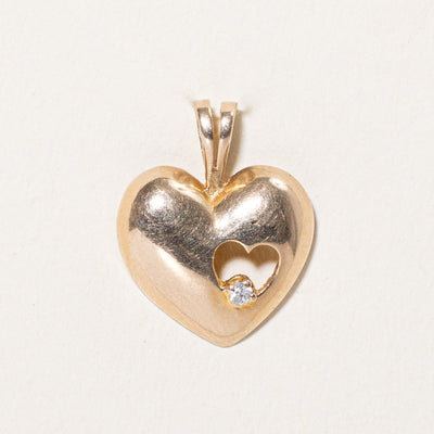 Diamond Puffy Heart Pendant | 0.02ct