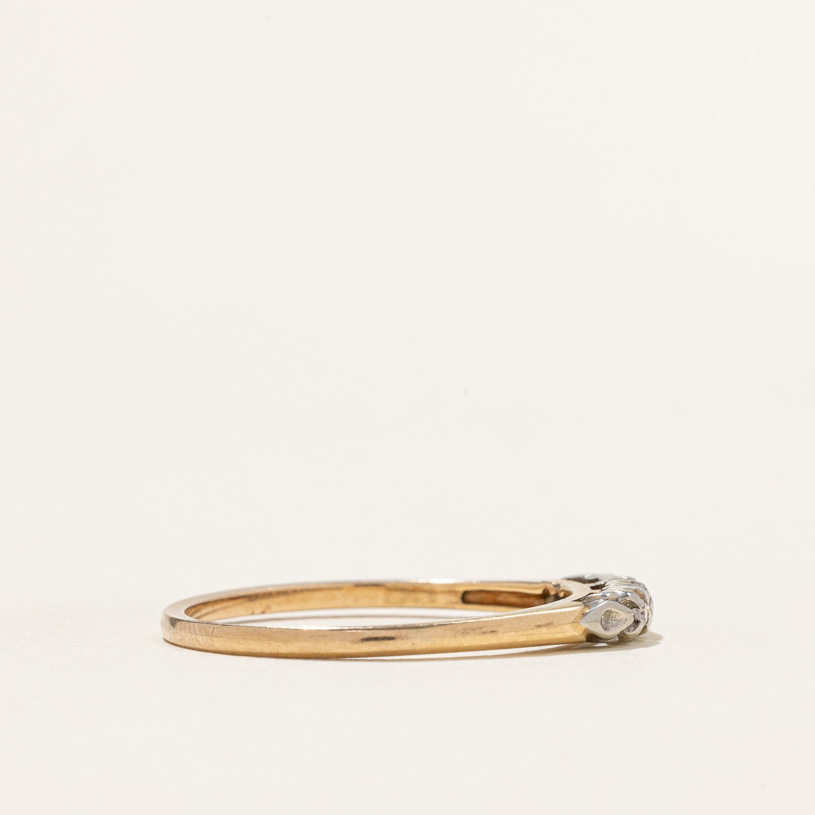 Vintage Three Stone Diamond Band | 0.02ctw | SZ 9