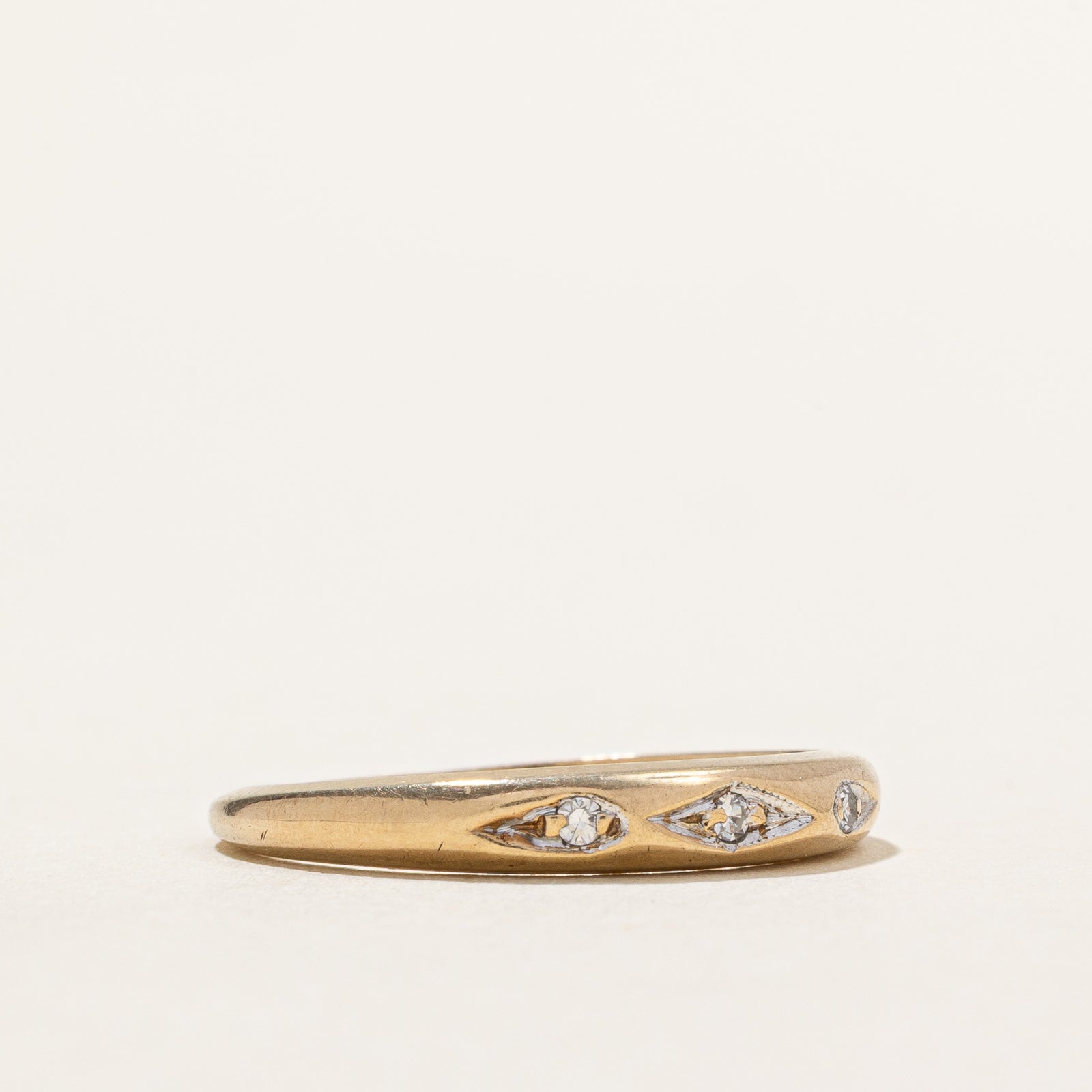 Three Stone Diamond Band | 0.03ctw | SZ 6.5