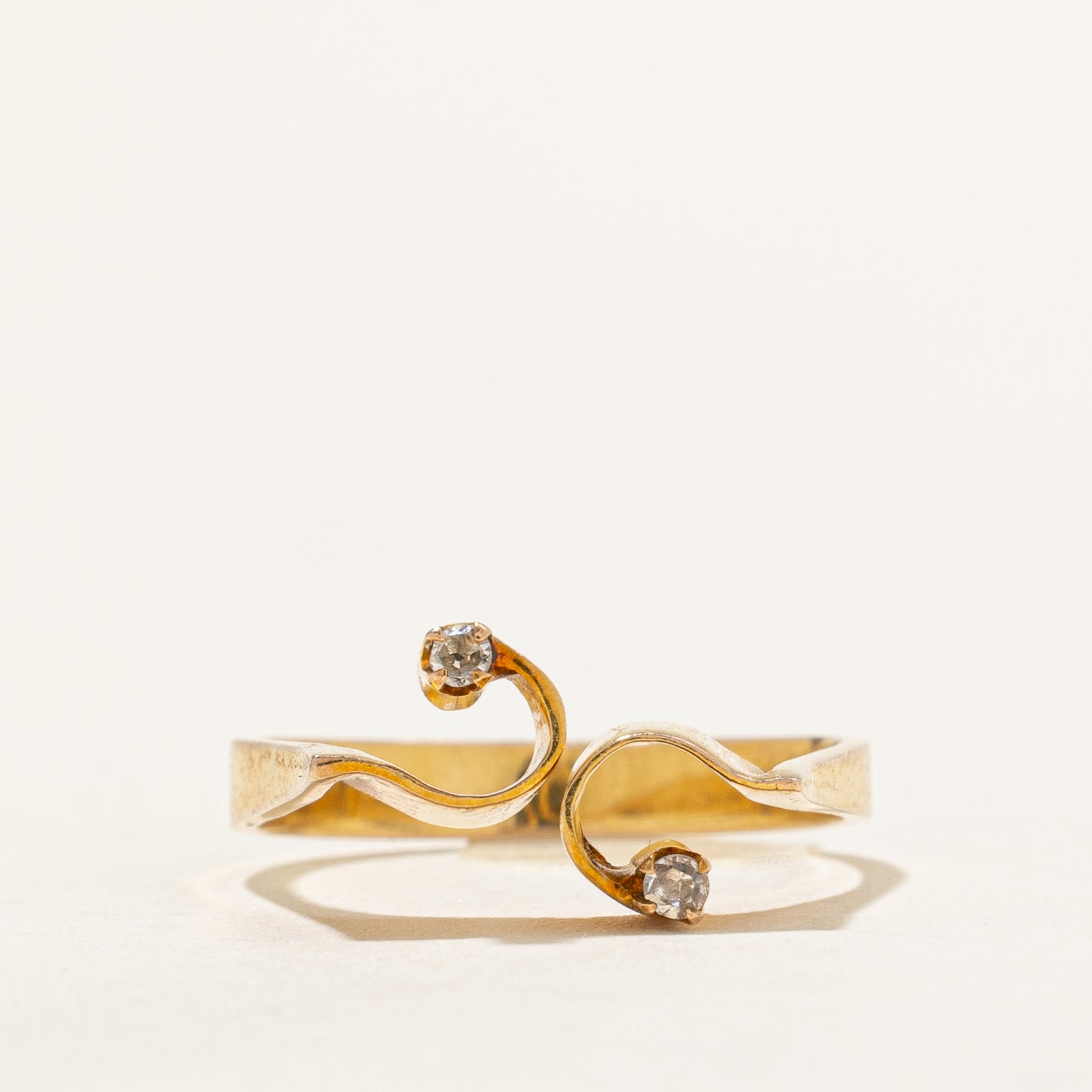 Two Stone Diamond Bypass Ring | 0.025ctw | SZ 4.5