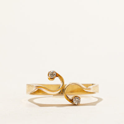 Two Stone Diamond Bypass Ring | 0.025ctw | SZ 4.5