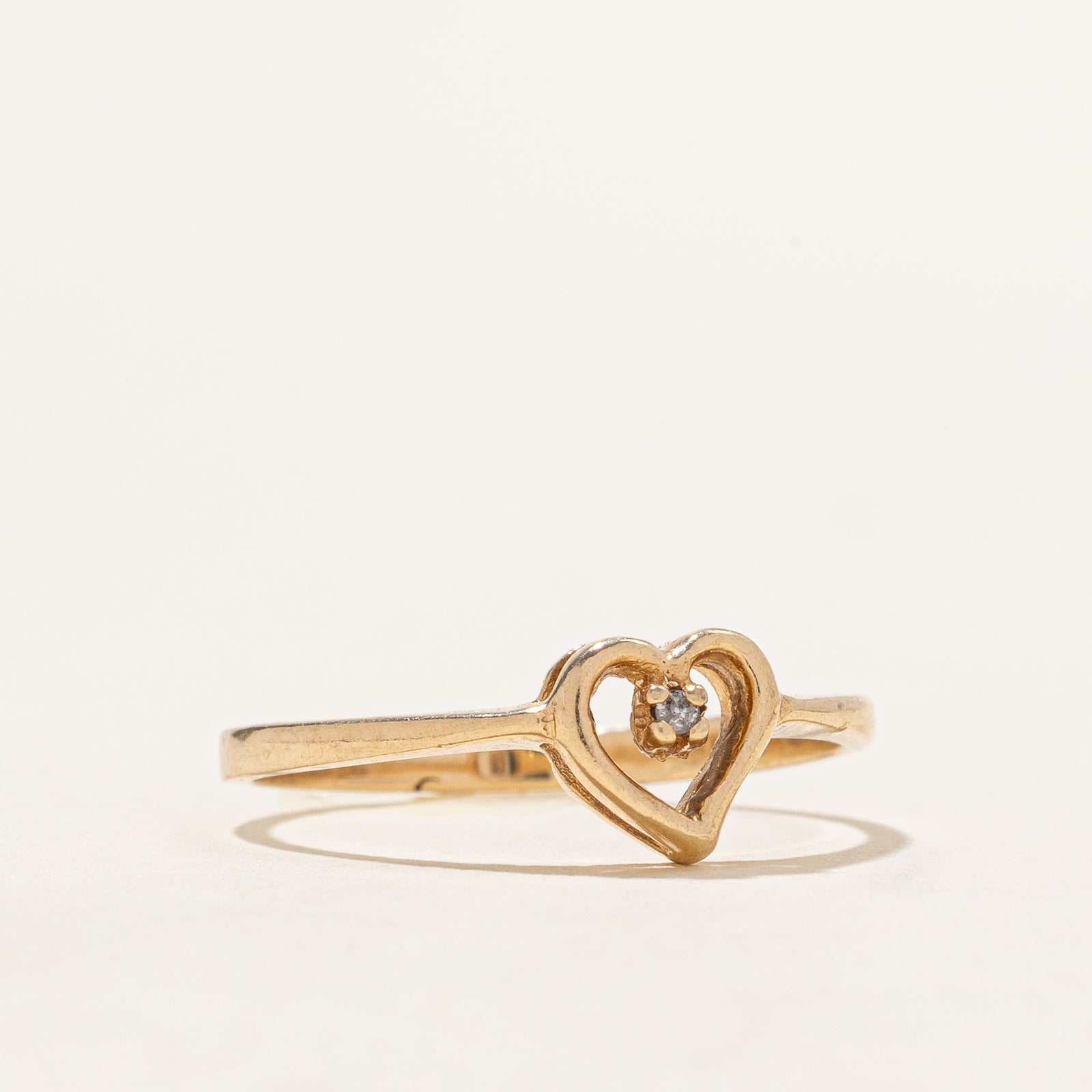 Diamond Open Heart Ring | 0.005ct | SZ 7