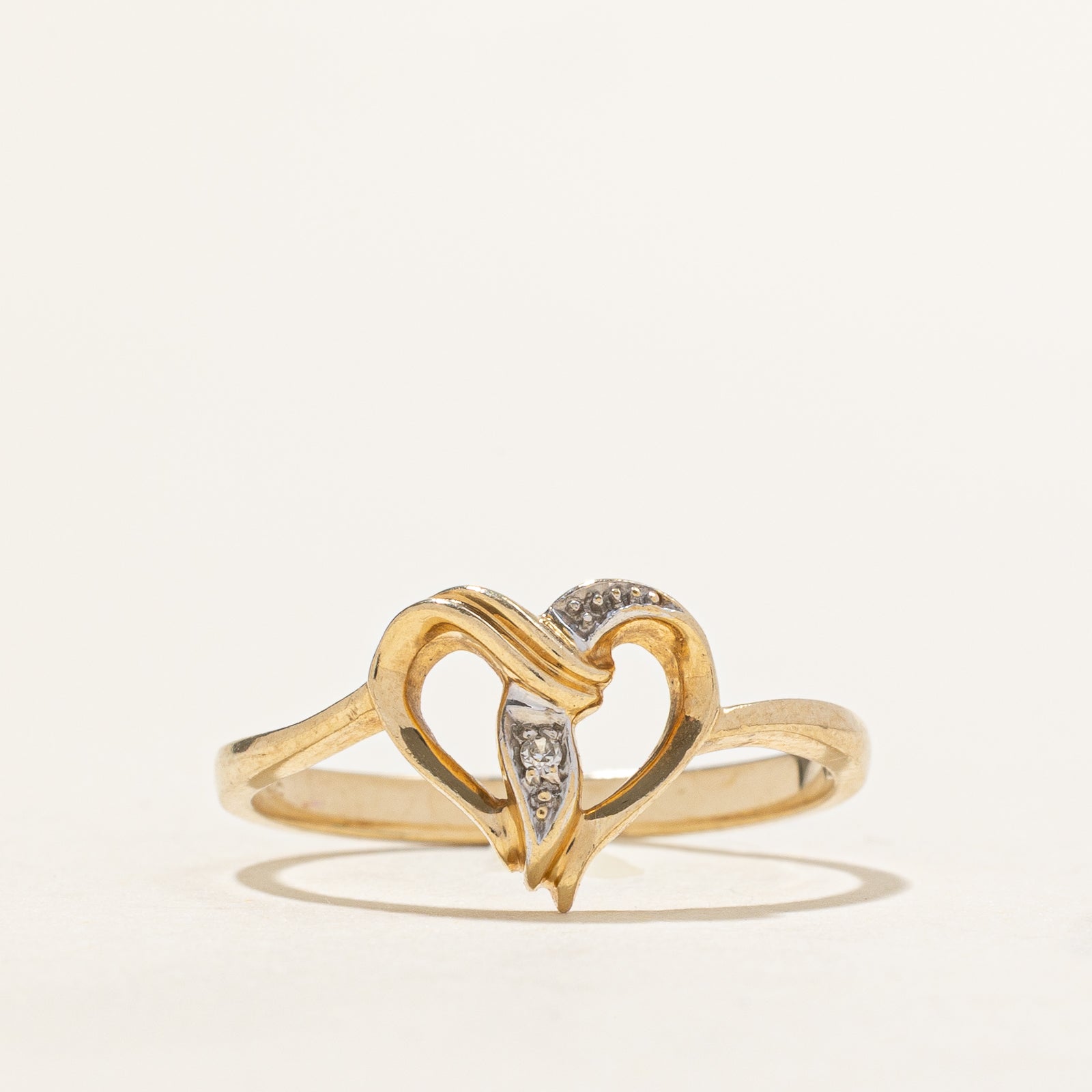 Diamond Open Heart Ring | 0.005ct | SZ 6.75