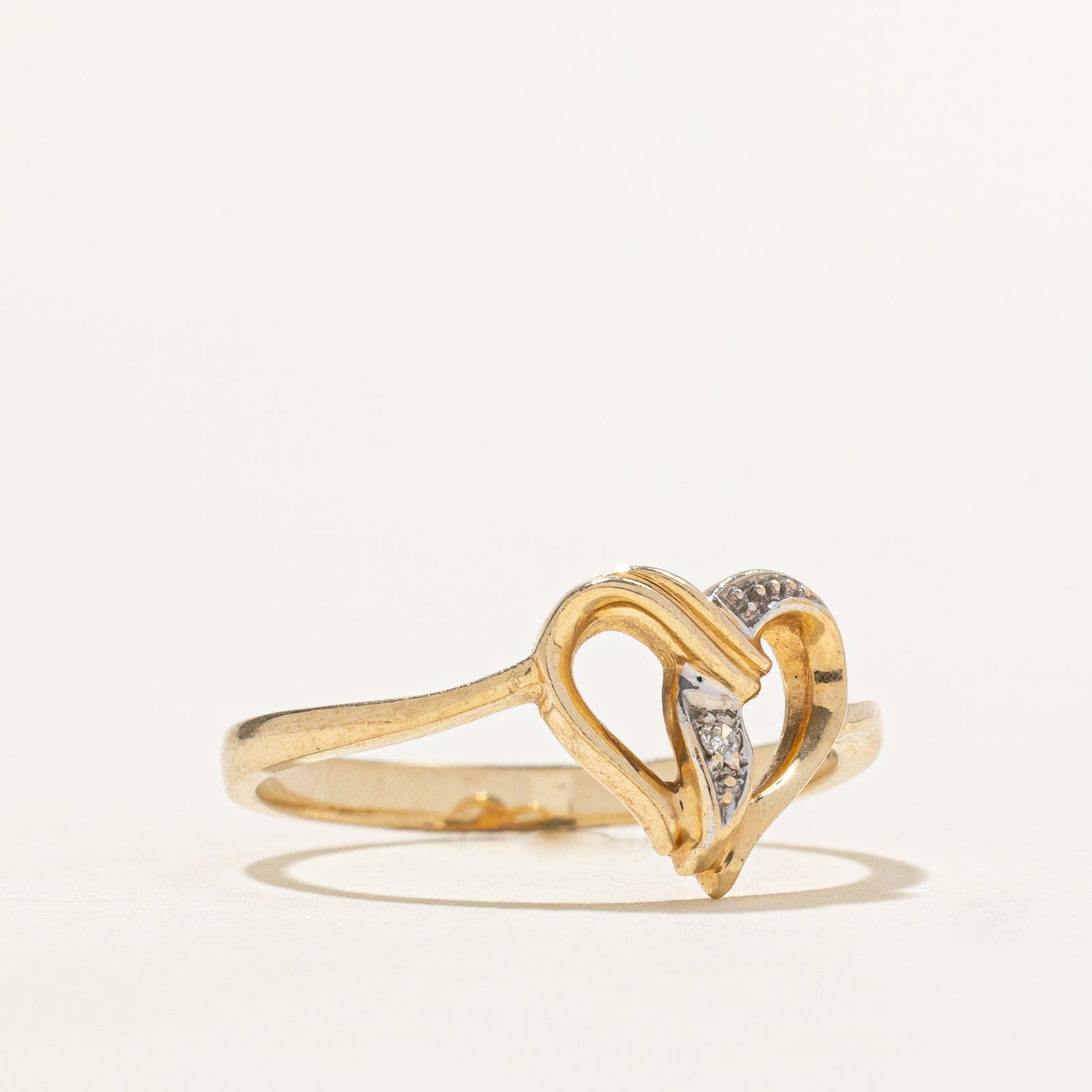 Diamond Open Heart Ring | 0.005ct | SZ 6.75