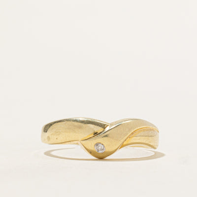 Flush Set Diamond Chevron Ring | 0.005ct | SZ 8.25