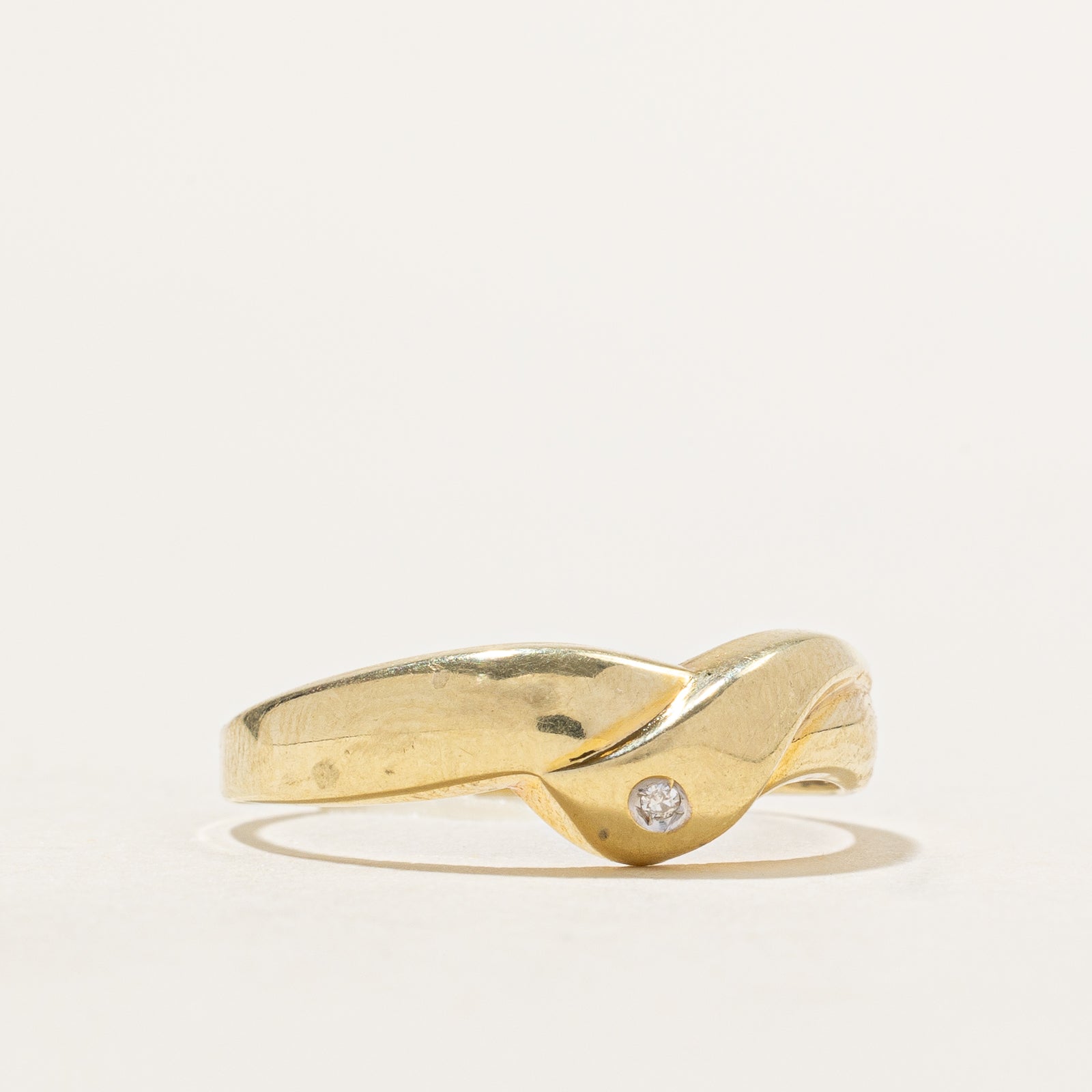 Flush Set Diamond Chevron Ring | 0.005ct | SZ 8.25