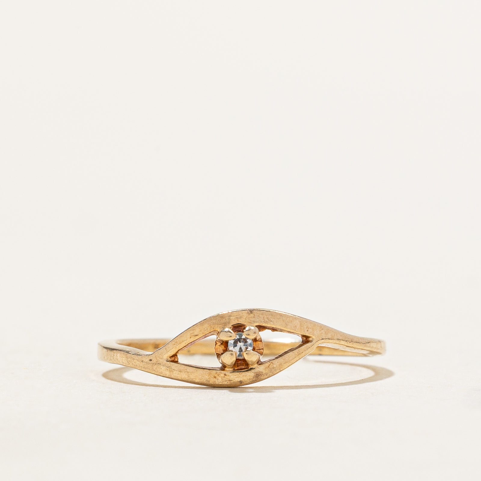 Single Stone Diamond Open Ring | 0.005ct | SZ 3.25