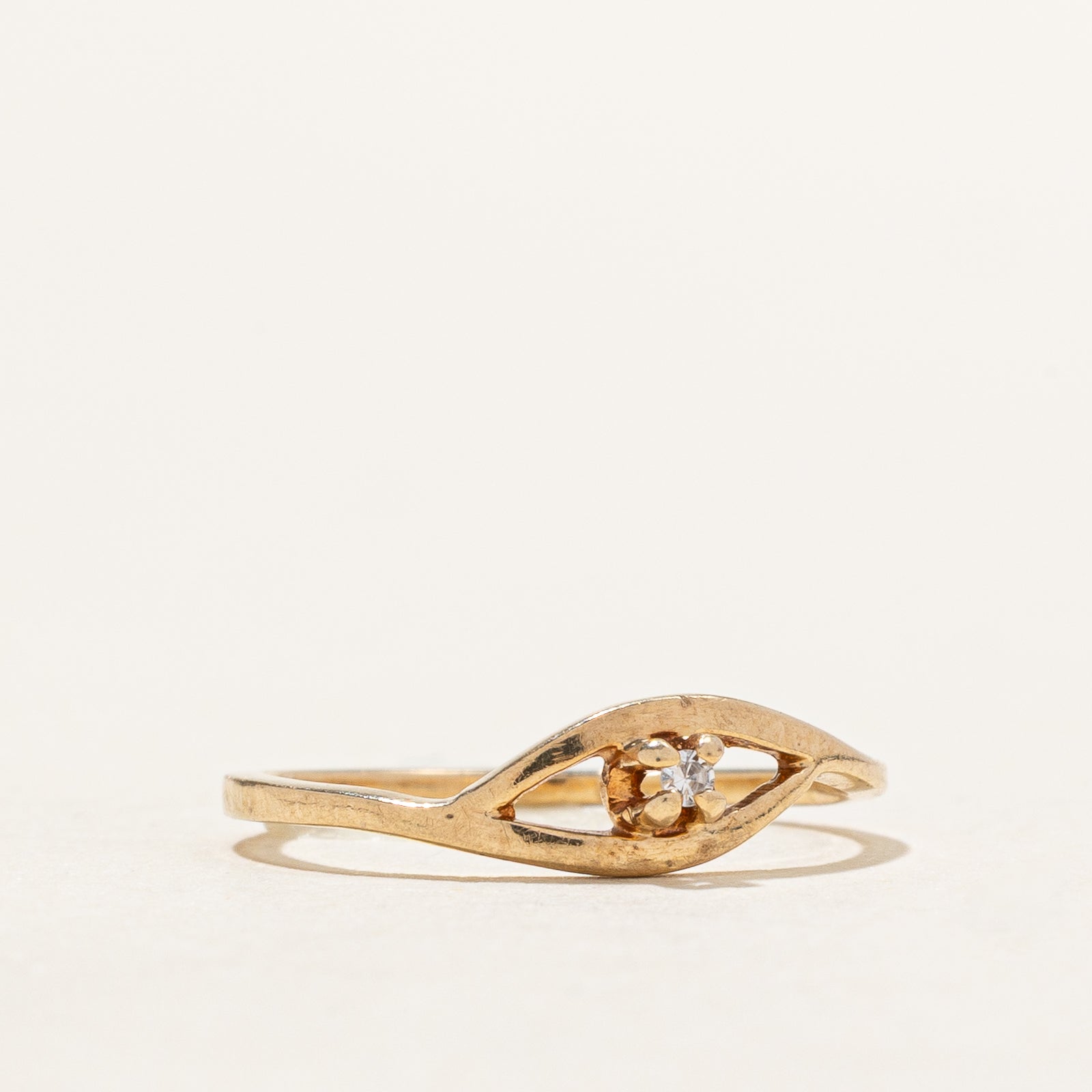 Single Stone Diamond Open Ring | 0.005ct | SZ 3.25