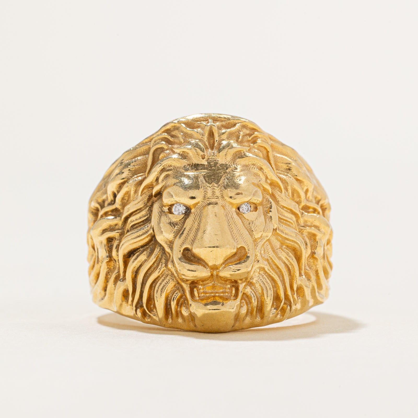 Diamond Lion Head Ring | 0.01ctw | SZ 11