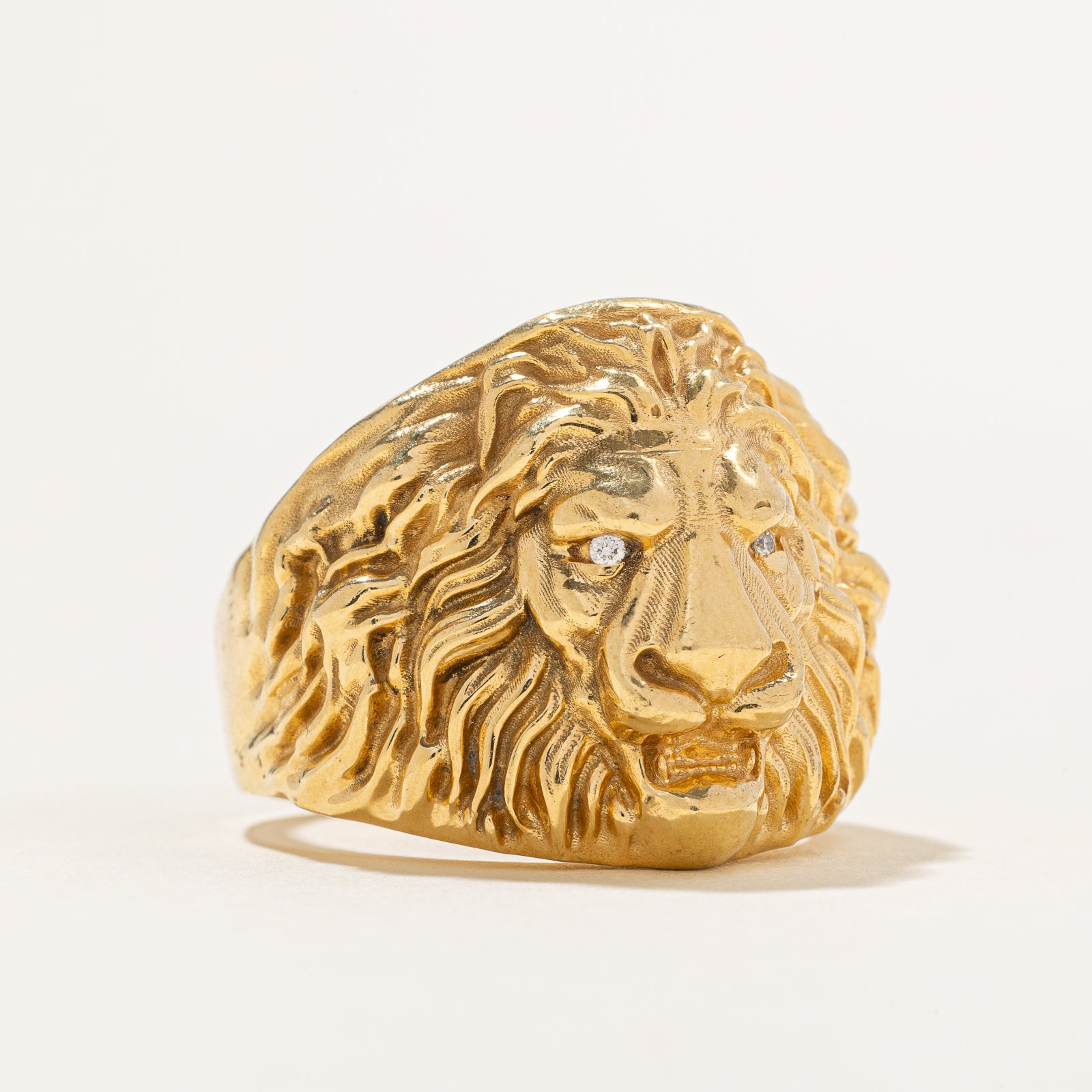 Diamond Lion Head Ring | 0.01ctw | SZ 11
