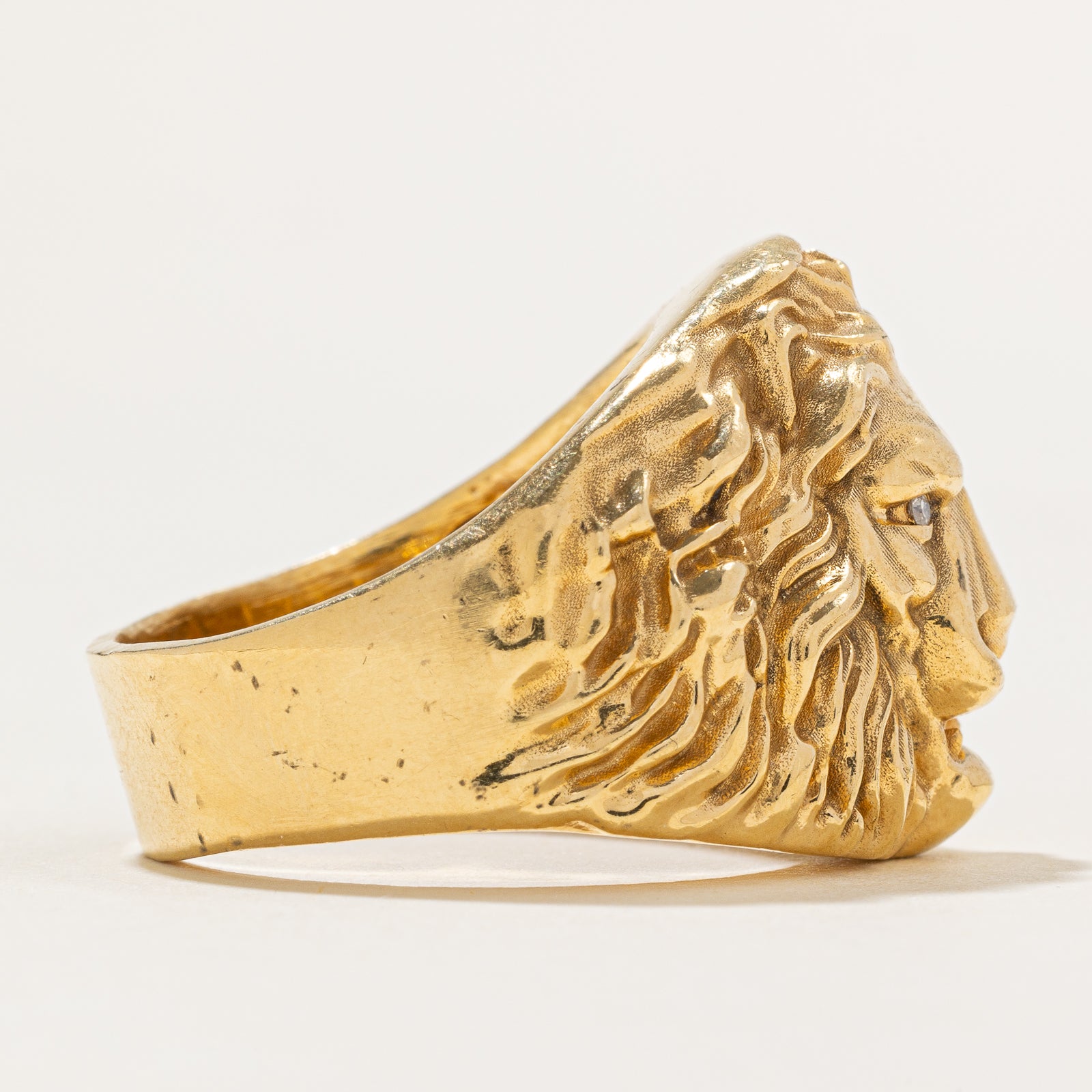 Diamond Lion Head Ring | 0.01ctw | SZ 11
