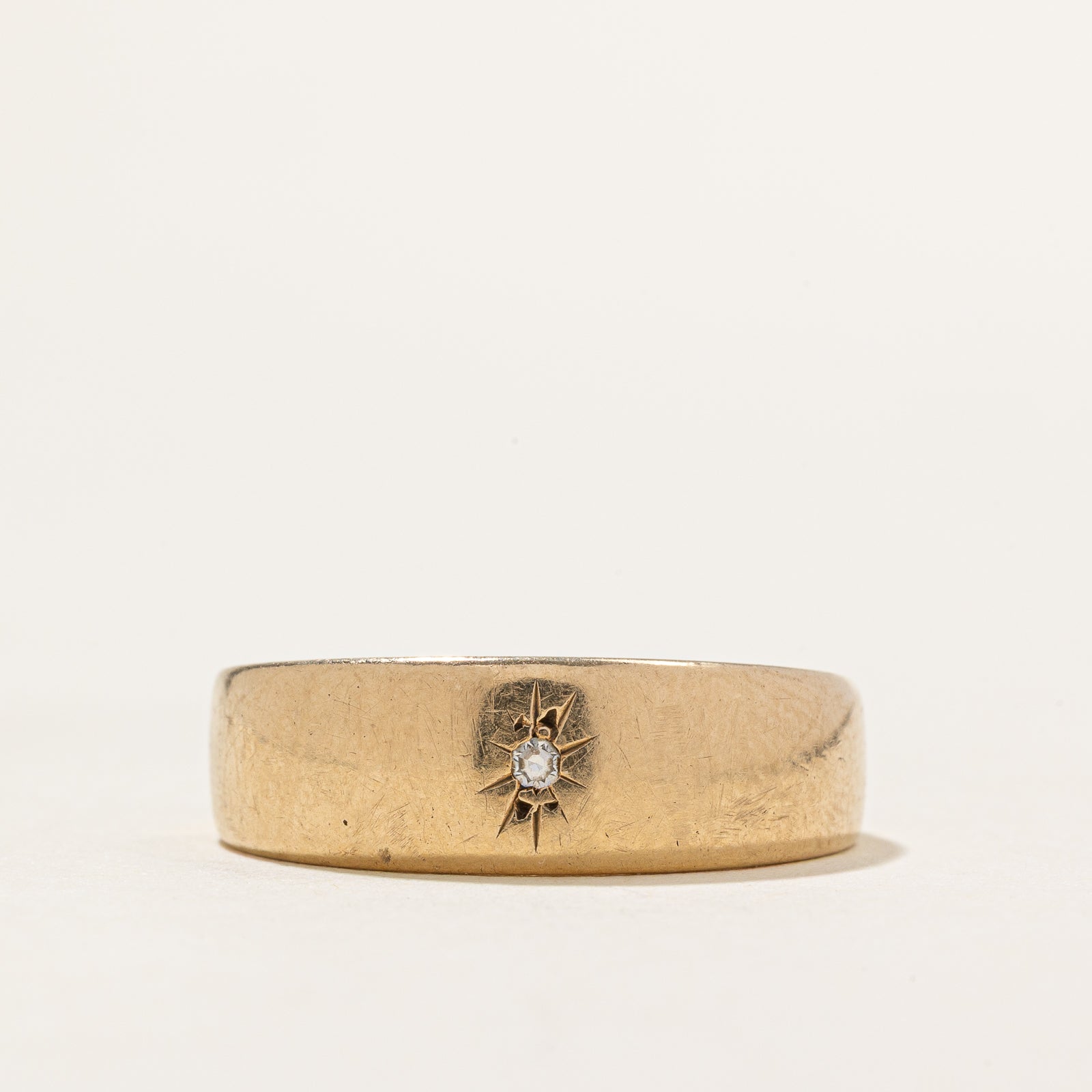 Bague vintage canadienne sertie de diamants en forme d'étoile | 0,01 ct | Taille 8,5