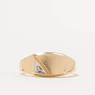 Corner Diamond Signet Ring | 0.007ct | SZ 10.75