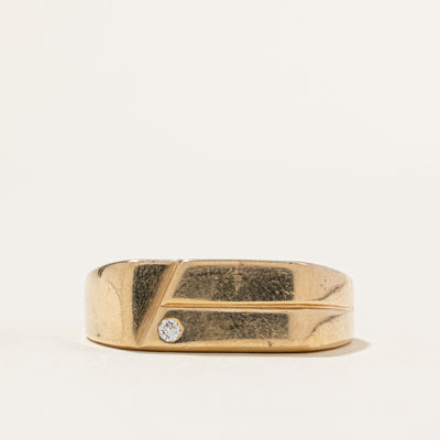 Flush Set Diamond Grooved Band | 0.02ct | SZ 12