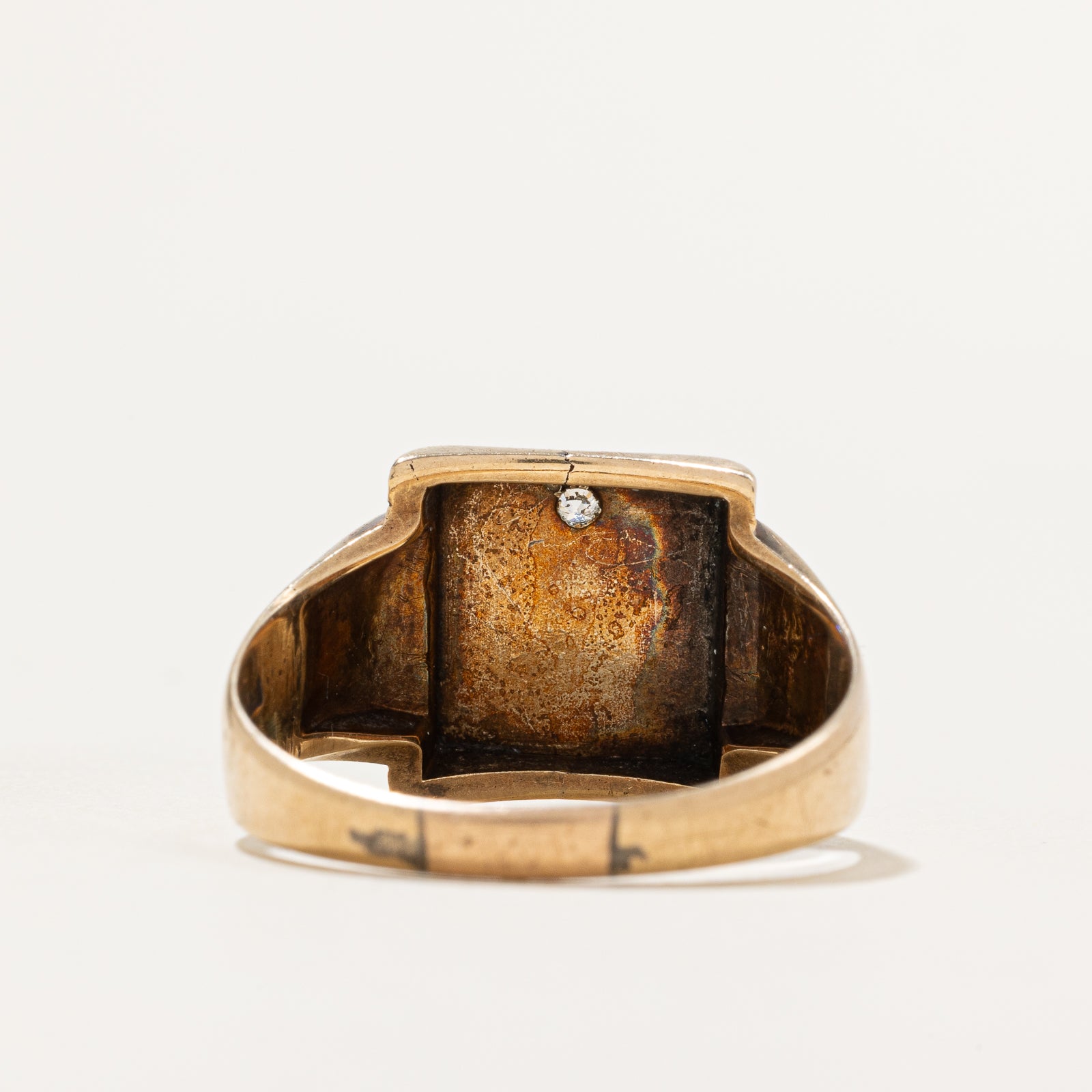 Diamond 'SC' Initial Signet Ring | 0.02ct | SZ 11