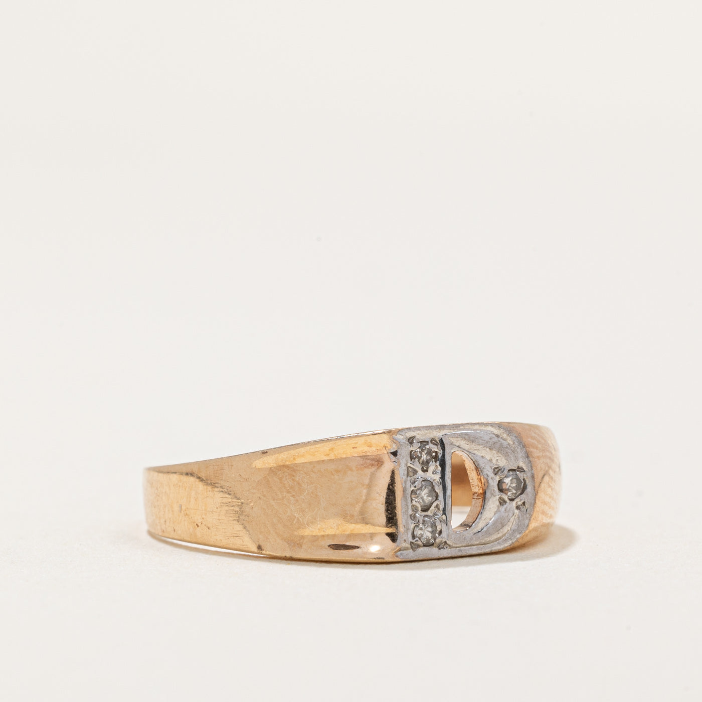 Diamond 'D' Initial Ring | 0.04ctw | SZ 7.25 |