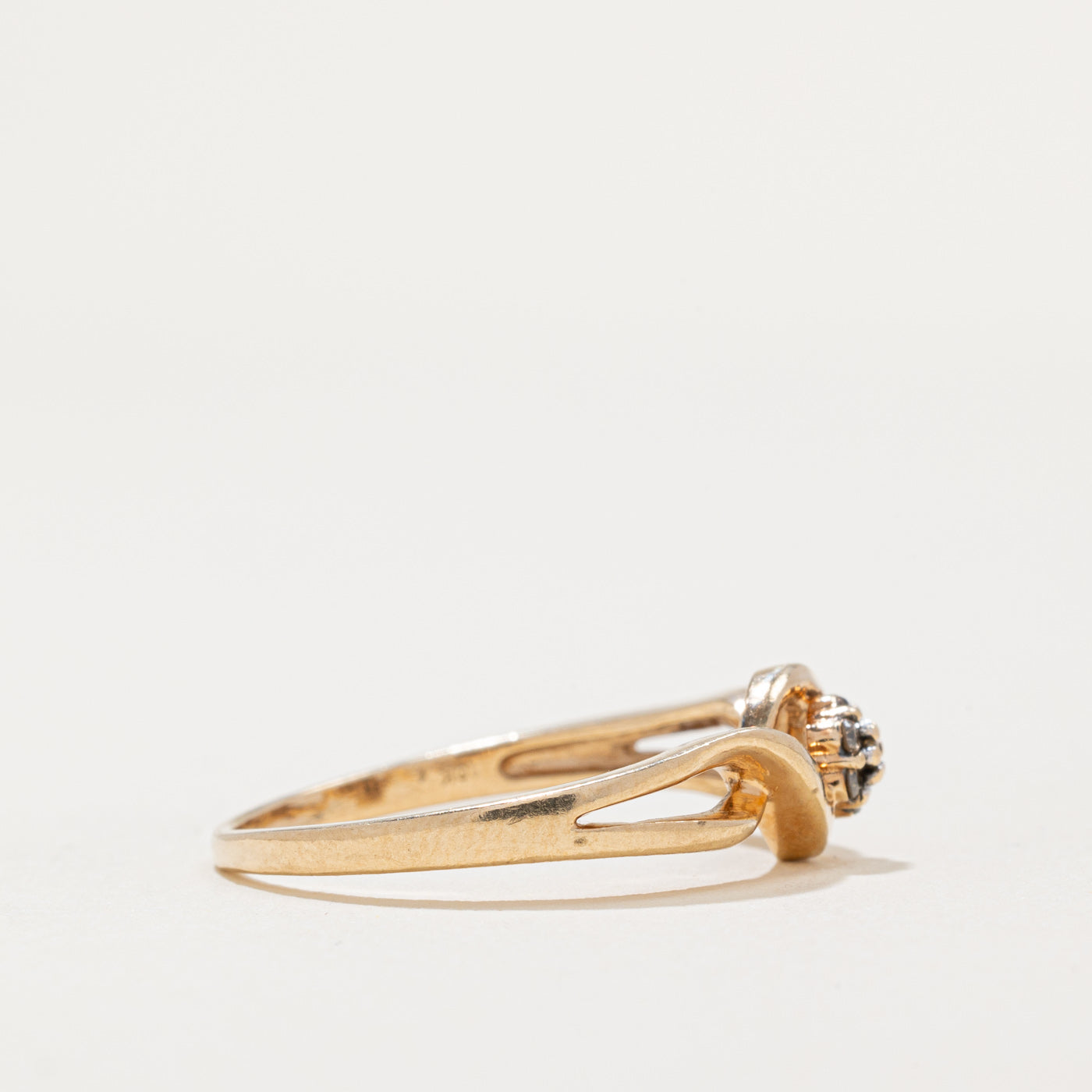 Bague torsadée sertie de diamants | 0,07 ct | Taille 8,5 | 