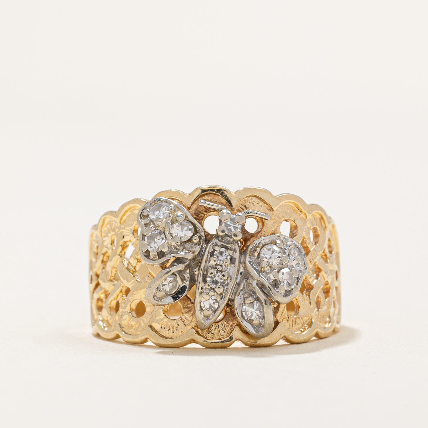 Diamond Butterfly Ring | 0.22ctw | SZ 8.75 |