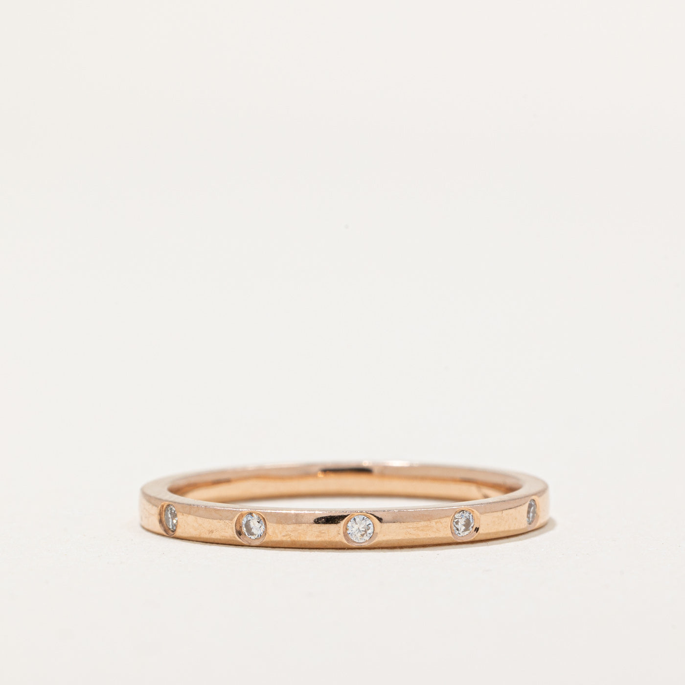Bague sertie de diamants à fleur | 0,05 ct au total | Taille 6,5 | 