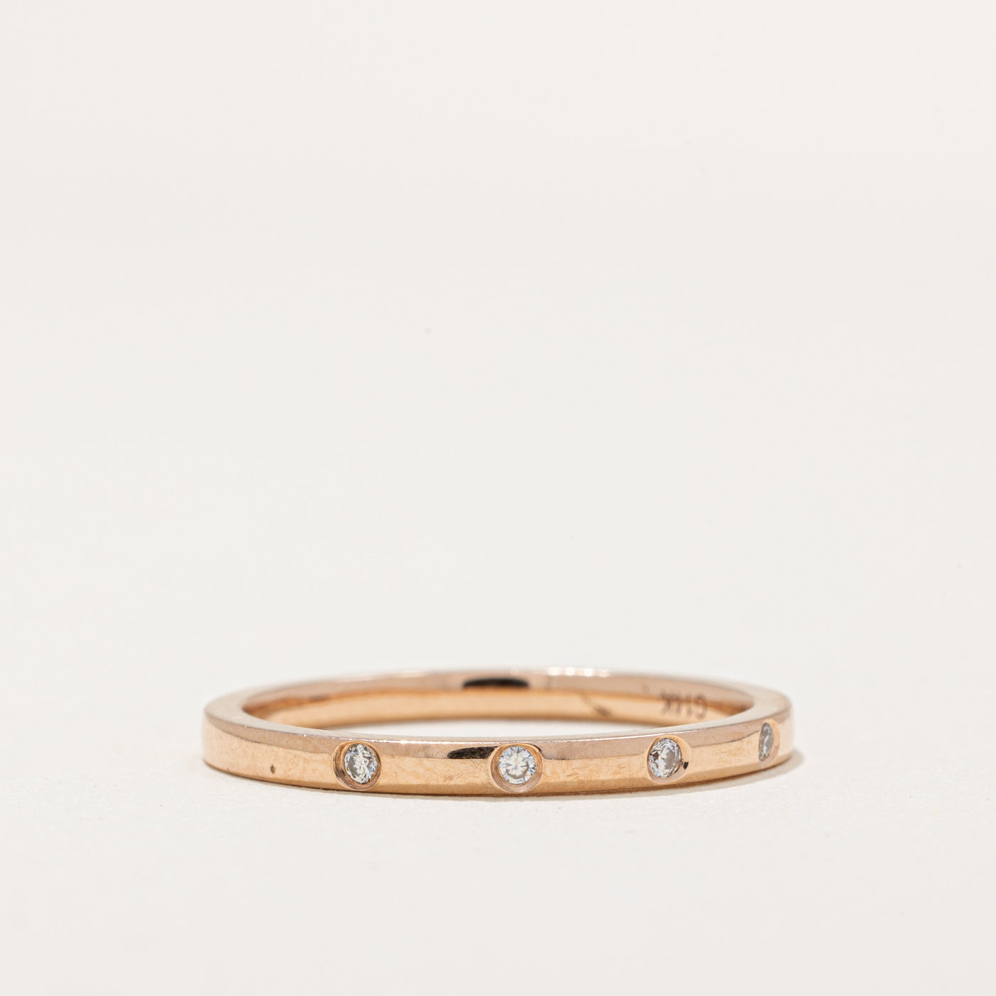 Bague sertie de diamants à fleur | 0,05 ct au total | Taille 6,5 | 