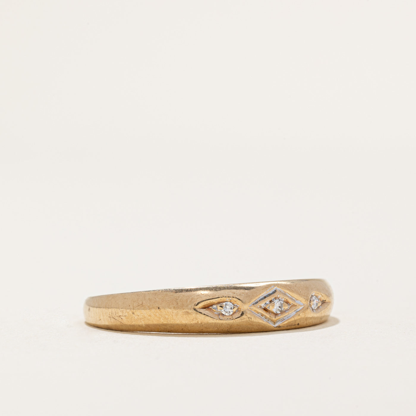 Three Stone Diamond Band | 0.03ctw | SZ 13.75 |