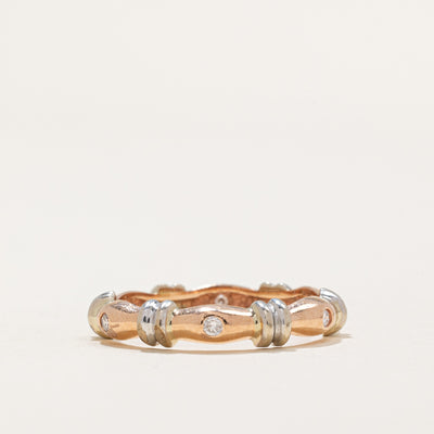 Flush Set Diamond Two Tone Ring | 0.12ctw | SZ 6.75 |
